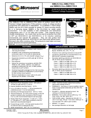 SMBJ130A Datasheet PDF Microsemi Corporation