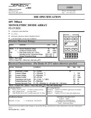 16M0 Datasheet PDF Microsemi Corporation