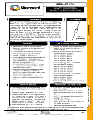 1N6072A Datasheet PDF Microsemi Corporation