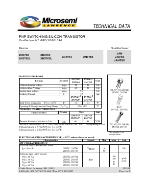 JANTX2N3763 Datasheet PDF Microsemi Corporation