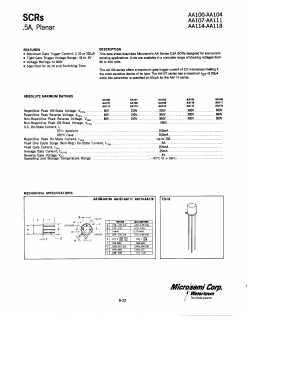 AA103 Datasheet PDF Microsemi Corporation
