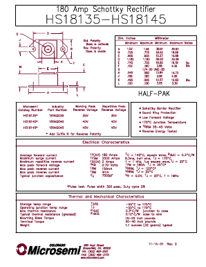 181NQ035 Datasheet PDF Microsemi Corporation