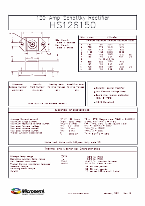 HS126150 Datasheet PDF Microsemi Corporation