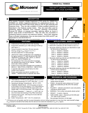 JANTX1N5634 Datasheet PDF Microsemi Corporation