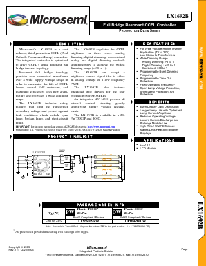 LX1692BIDW Datasheet PDF Microsemi Corporation
