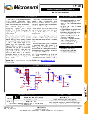 LX1699 Datasheet PDF Microsemi Corporation