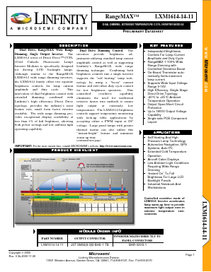 LXM1614-14-11 Datasheet PDF Microsemi Corporation