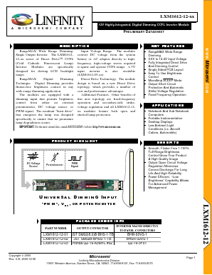 LXM1612-12-02 Datasheet PDF Microsemi Corporation