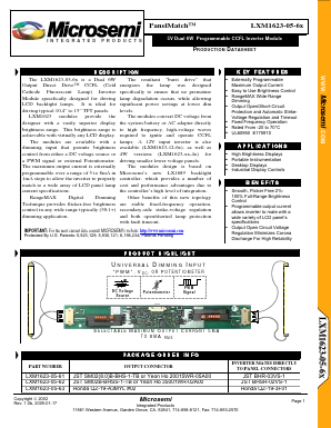 LXM1623-05-62 Datasheet PDF Microsemi Corporation