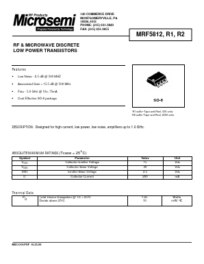 MRF5812R2 Datasheet PDF Microsemi Corporation