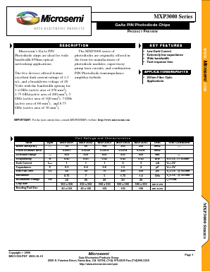 MXP3000 Datasheet PDF Microsemi Corporation