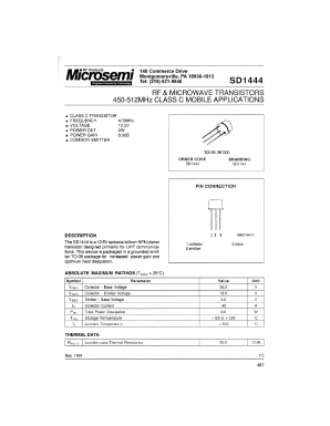 SD1444 Datasheet PDF Microsemi Corporation