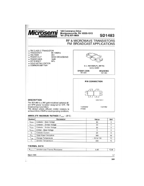 SD1483 Datasheet PDF Microsemi Corporation