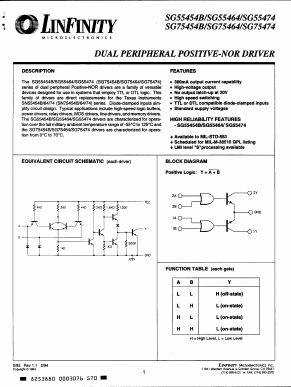 SG55474 Datasheet PDF Microsemi Corporation
