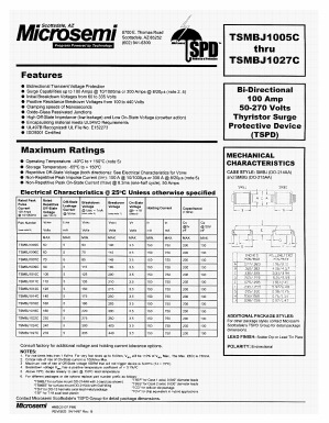 TSMBJ1027C Datasheet PDF Microsemi Corporation