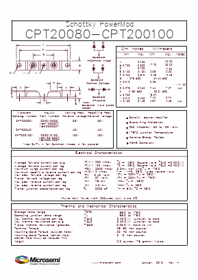 MBR20080CT Datasheet PDF Microsemi Corporation