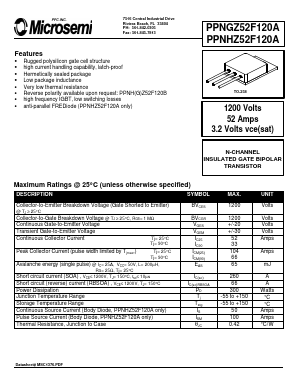 PPNGZ52F120A Datasheet PDF Microsemi Corporation