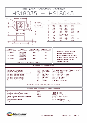 180NQ035 Datasheet PDF Microsemi Corporation