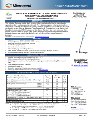 1N5807E3 Datasheet PDF Microsemi Corporation