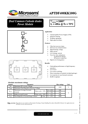 APTDF400KK100G Datasheet PDF Microsemi Corporation