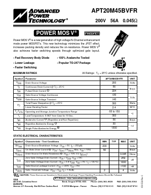 APT20M45BVFRG Datasheet PDF Microsemi Corporation