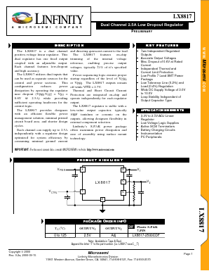 LX8817-2500CDF Datasheet PDF Microsemi Corporation