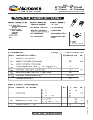 APT15D60KG Datasheet PDF Microsemi Corporation