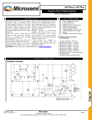 SG7905AIG/883B Datasheet PDF Microsemi Corporation