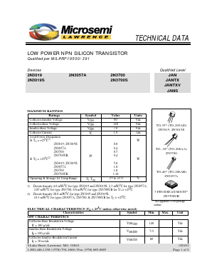 2N3057A Datasheet PDF Microsemi Corporation