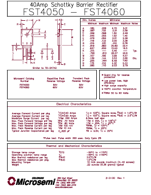 FST4050 Datasheet PDF Microsemi Corporation