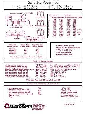FST6050D Datasheet PDF Microsemi Corporation