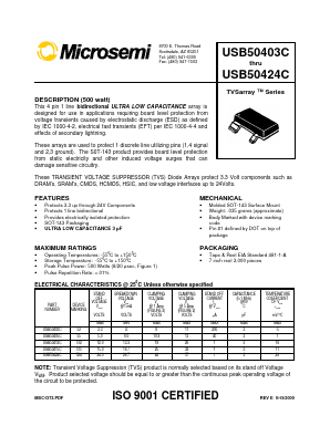USB50403C_00 Datasheet PDF Microsemi Corporation
