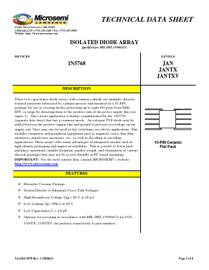 1N5768 Datasheet PDF Microsemi Corporation