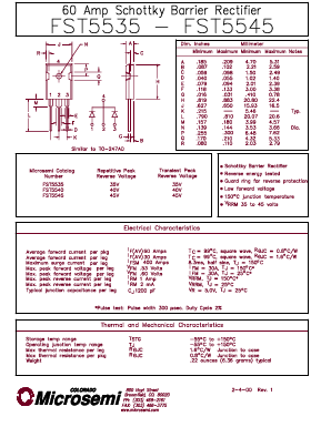 FST5545 Datasheet PDF Microsemi Corporation