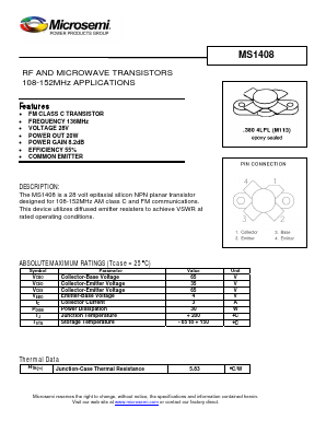 MS1408 Datasheet PDF Microsemi Corporation