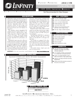 LXM1598-01 Datasheet PDF Microsemi Corporation