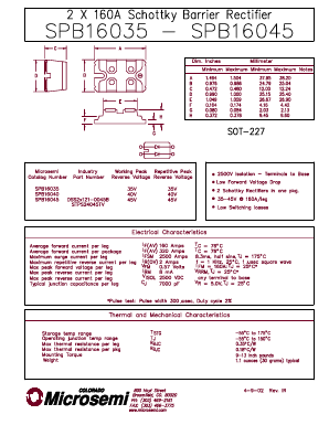 SPB16035 Datasheet PDF Microsemi Corporation