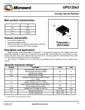 UPS120E3 Datasheet PDF Microsemi Corporation