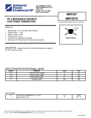 MRF557G Datasheet PDF Microsemi Corporation