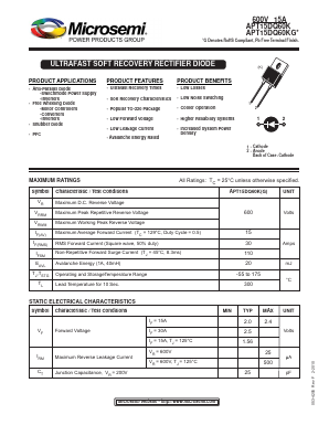 APT15DQ60KG Datasheet PDF Microsemi Corporation