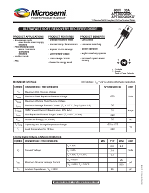 APT30DQ60KG Datasheet PDF Microsemi Corporation
