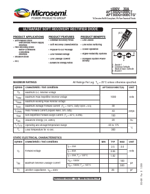 APT30DQ100BCT Datasheet PDF Microsemi Corporation