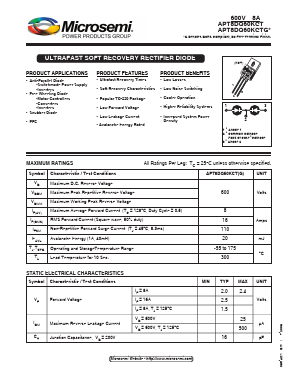 APT8DQ60KCTG Datasheet PDF Microsemi Corporation