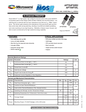 APT84F50B2 Datasheet PDF Microsemi Corporation