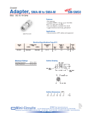 SM-SM50 Datasheet PDF Minicircuits