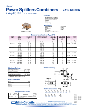 ZX10-2-98 Datasheet PDF Minicircuits