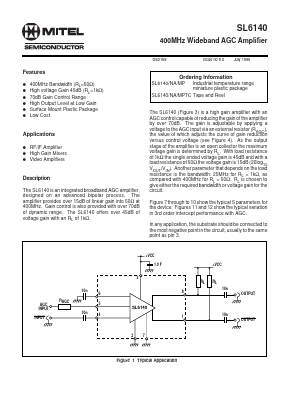 SL6140 Datasheet PDF Mitel Networks