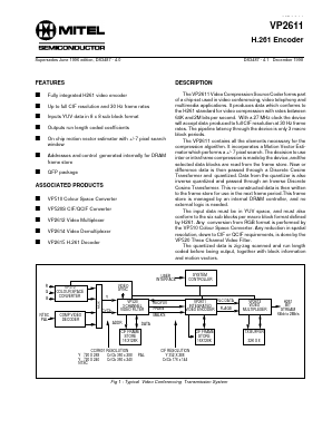 VP2611 Datasheet PDF Mitel Networks