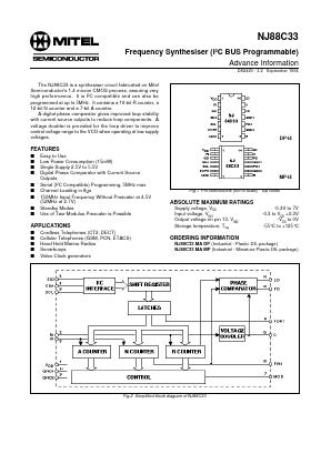 NJ88C33MP Datasheet PDF Mitel Networks