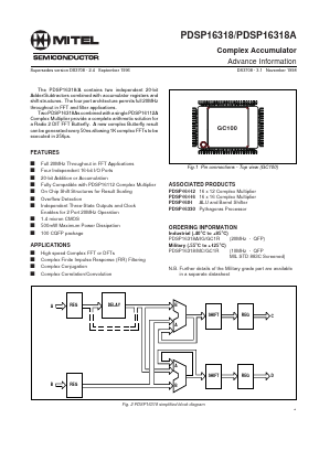 PDSP16318MCGC1R Datasheet PDF Mitel Networks